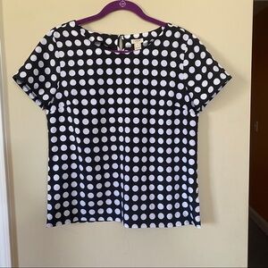 J. Crew Factory Black White Polka Dot Blouse